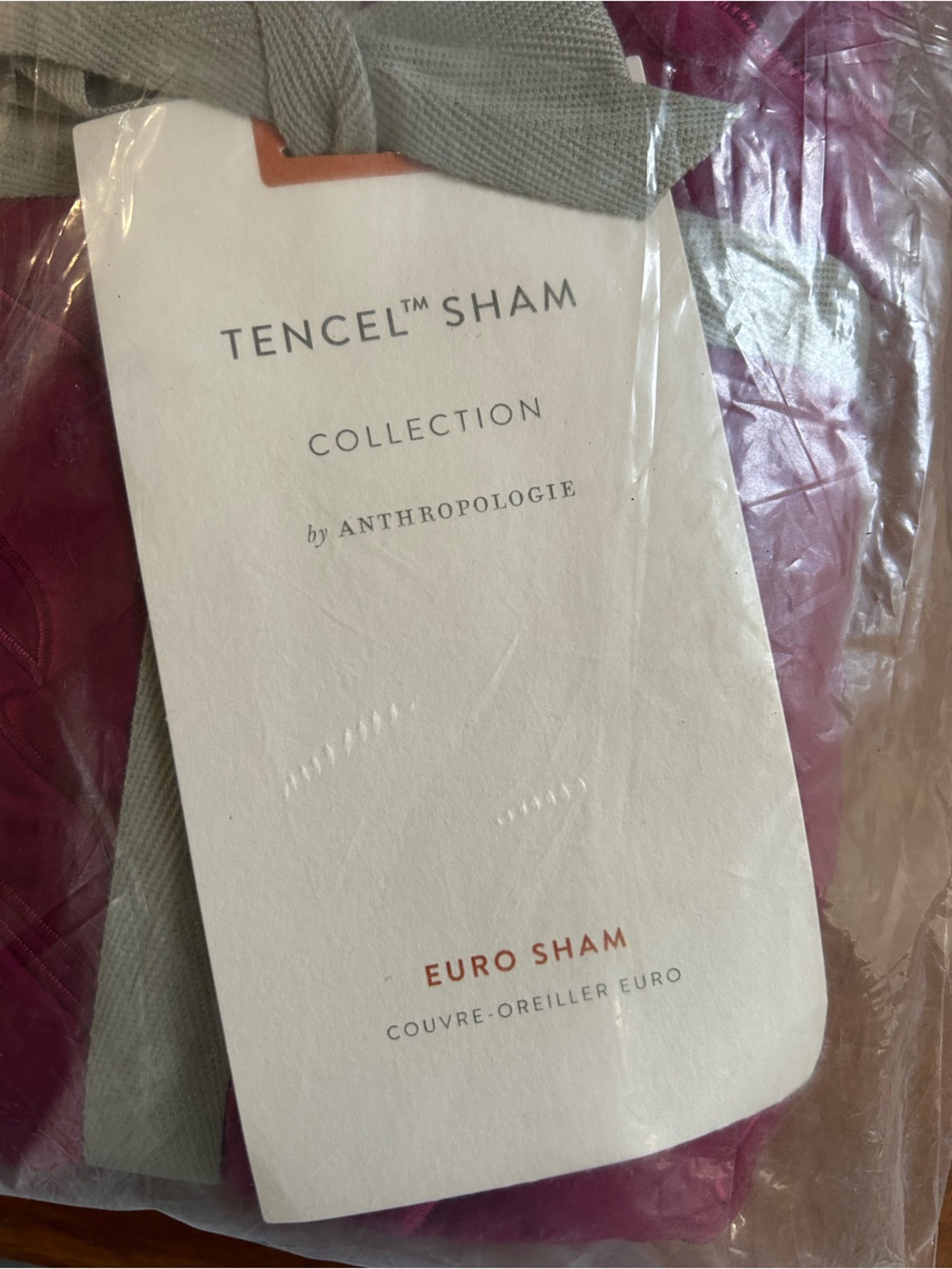From Anthropologie Tencel by ShAM Euro Sham Pillow Cover - Magenta